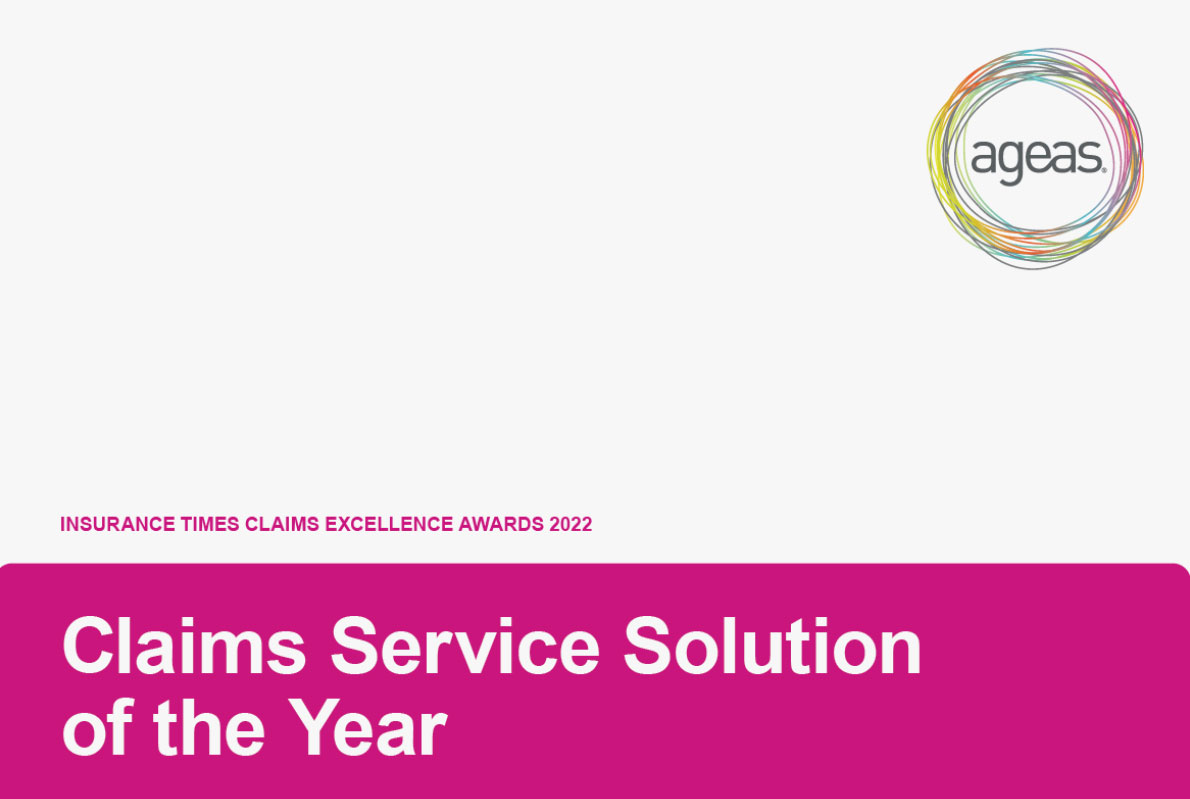 Ageas UK award entry for Claims Service Solution of the Year to illustrate blog on writing award entries