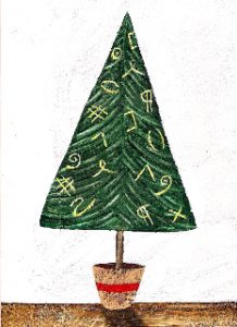 The year in review illustrated by a Christmas tree with editing symbols as decorations.