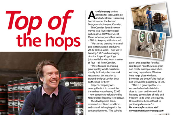 A newsletter page with the headline Top of the hops and a man's image, written by agency copywriter Alison Harmer for AB